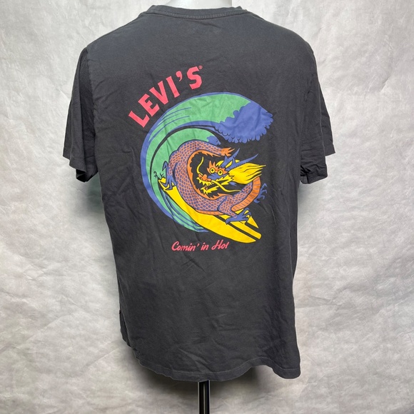Levi's Dark Grey Graphic Tee with Dragon Design Mens XL - Picture 2 of 7